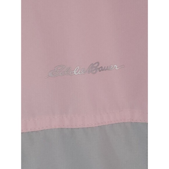 Girl Water Repellent Jacket Sz LG Hooded Rain Lightweight Coat  Pink &  Grey - Picture 4 of 16